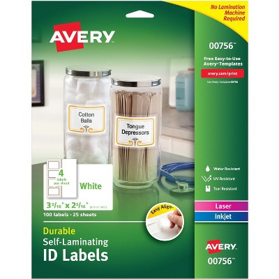 Avery - Easy Align ID Label - Film - White - 100 Labels - 5 Pack