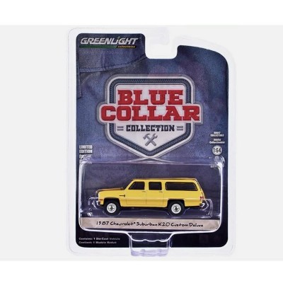 GREENLIGHT 1987 CHEVY SUBURBAN K20 CUSTOM DELUXE BLUE COLLAR SERIES