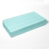 Bacati - Safari Animals Aqua Grid Print 100 percent Cotton Universal Baby US Standard Crib or Toddler Bed Fitted Sheet - 3 of 4