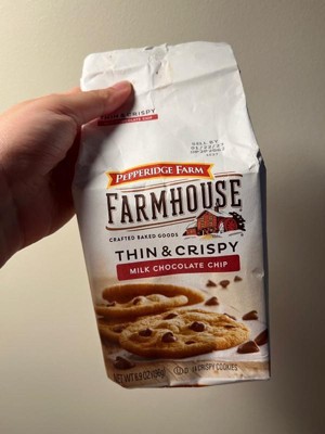 Pepperidge Farm Farmhouse Thin & Crispy Dark Chocolate Chip Cookies, 6.9  oz. Bag