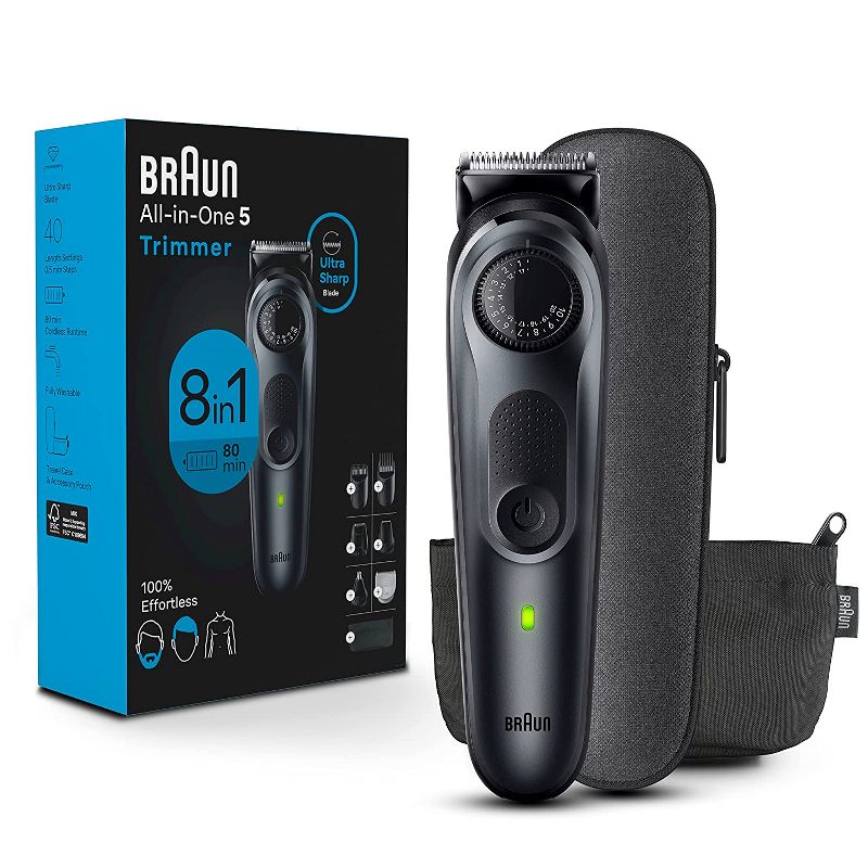 Braun All-in-One Series 5 AiO5470 Rechargeable 8-in-1 Body, Beard &#38; Hair Electric Trimmer, 1 of 11