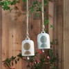 Sagebrook Home 4" Hanging Bell Decorative Wind Chime - White and Beige Circle Design Outdoor or Indoor Decorative Bells for Home Decor - 4 of 4