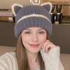 Anna-Kaci Women's Knit Beanie Hat with Adorable Bear Ears and Soft Ribbed Texture - 3 of 4