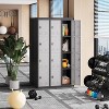 71" Heavy Duty 4-Door Metal Locker,Slim Ventilated w/Hanging Rod & Shelf - Secure Rust Resistant for Office,School,Gym - 2 of 4