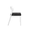Plank+Beam Set of 2 Modern Dining Chairs, Cushioned Seat Kitchen Chair, Upholstered Solid Wood Chair for Office and Living Room, White/Onyx - 3 of 4