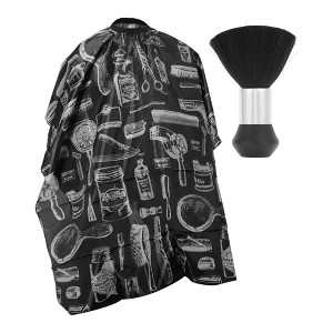 Unique Bargains Fashion Hair Cutting Cape with Brush 55.12"x46.06" 1 Set - 1 of 4