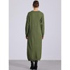 Allegra K Women's Long Sleeve Buttons Crew Neck Knitted Midi Sweater Dress - 4 of 4