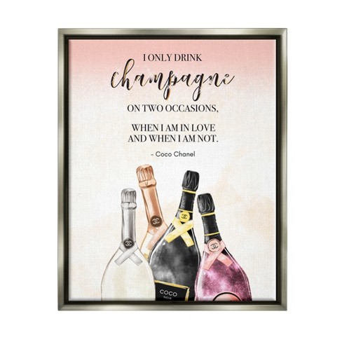 Stupell Industries Champagne And Love Quote Fashion Designer Glam Text Gray  Floater Framed Canvas Wall Art, 24 X 30 : Target