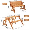 Tierra Garden 2 in 1 Convertible Picnic Table/Bench, Hemlock Hardwood, 54.33"L x 57.1"W x 27.56"H - 2 of 4