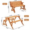 Tierra Garden 2 in 1 Convertible Picnic Table/Bench, Hemlock Hardwood, 54.33"L x 57.1"W x 27.56"H - image 2 of 4