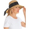 Collections Etc Ribbon Trim Wide Brim Adjustable Straw Hat - 4 of 4