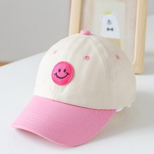 MyKids-USA Baby Smiley Embroidered Pattern Color Matching Design Sunshade Peaked Hats - 1 of 3