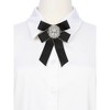 INSPIRE CHIC Women's Ribbon Brooch Elegant Bowtie Rhinestone Bow Ties for Uniform Dress - 4 of 4