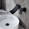 Kumasinova Wall-Mounted Bathroom Sink Faucet,Wide Waterfall Spout Bathtub Faucet with Control Valve,On-Trend Widespread Tap for Bathroom - 2 of 4