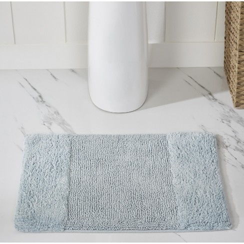 Piccocasa Microfiber Striped Bathroom Rugs Shaggy Soft Thick Water Absorbent  Bath Mat Blue White 17x24 : Target