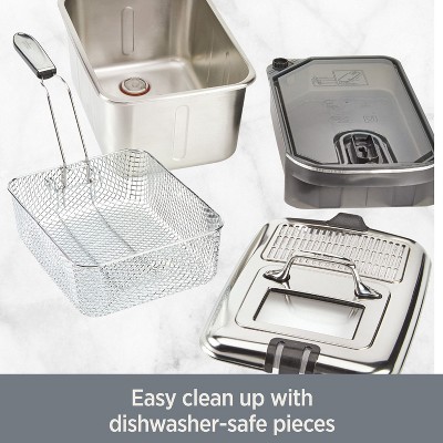 Stainless Steel Electric Deep Fryer with Digital Timer and Oil Filtration System