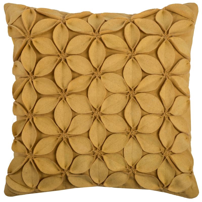 18"x18" Botanical Petals Solid Square Throw Pillow Cover - Rizzy Home, 1 of 5