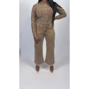 Women's Frayed Hem Washed Jeans - EL KANNA - 1 of 3