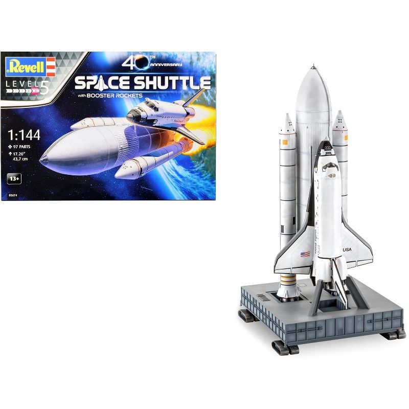 Level 5 Model Kit NASA Space Shuttle 40th Anniversary with Booster Rockets 1/144 Scale Model by Revell, 1 of 5