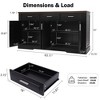 GDFStudio Gebo 63" Fluted Sideboard Buffet Cabinet with 4 Doors and 3 Drawers, Black - 3 of 4