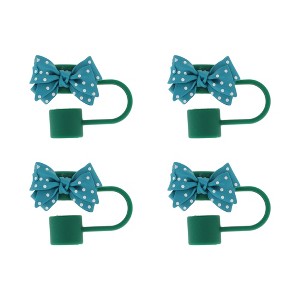 Unique Bargains Spotted Butterfly Straw Cover Cap 4 Pcs - 1 of 4