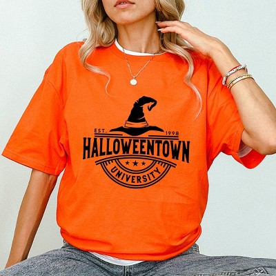 Simply Sage Market Halloweentown University Hat Short Sleeve Tee - M - Orange