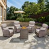 Belord 6-INCH Extra Thick Cushion Outdoor Patio Furniture Set with Swivel Glider Patio Chair Set of 4, 5 Pieces Patio Furniture Set with Firepit Table - 3 of 4