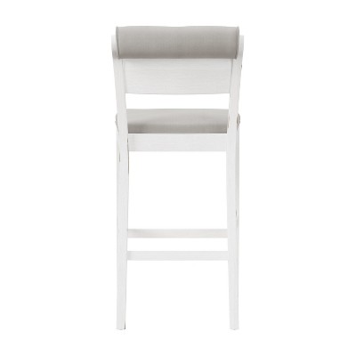 Clarion White Wood Upholstered Bar Height Stool