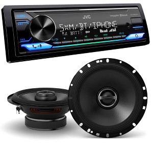 JVC KD-X380BTS Digital Media Receiver w/ Bluetooth, USB, Amazon Alexa w/ 1 Pair Alpine S-S65 6.5" Coax Speakers - 1 of 4