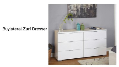 家具 Chest / Drawer, 6 Tiers,White/Natural, Plastic Buylateral Zuri Six Drawer Chest White : Target