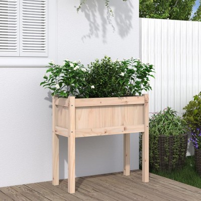 vidaXL Garden Planter with Legs 27.6"x12.2"x27.6" Solid Wood Pine