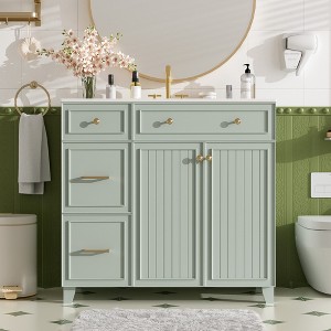 ChicFurnit 36 Inch Bathroom Vanity with Sink Freestanding Storage Cabinet with Soft Close Drawer Adjustable Shelf for Bathroom, 18.3"*36"*34" - 1 of 4