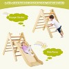 Costzon Wooden Climbing Toys for Toddlers, 2-in-1 Montessori Triangle Climber with Adjustable Slide Ramp, Indoor Multicolor Play Gym Set - 2 of 4