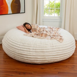 Jaxx Cocoon Bean Bag Bed for Adults - 2-in-1 Giant Bean Bag Sleeper and Convertible Lounger - Made in the USA - 7 Foot, Mondo Fur - 1 of 4