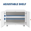 Metal Printer Cabinet with File Storage, Mobile 3D Printer Stand with 2 Doors and Adjustable Shelf, Under Desk File Cabinet - 4 of 4