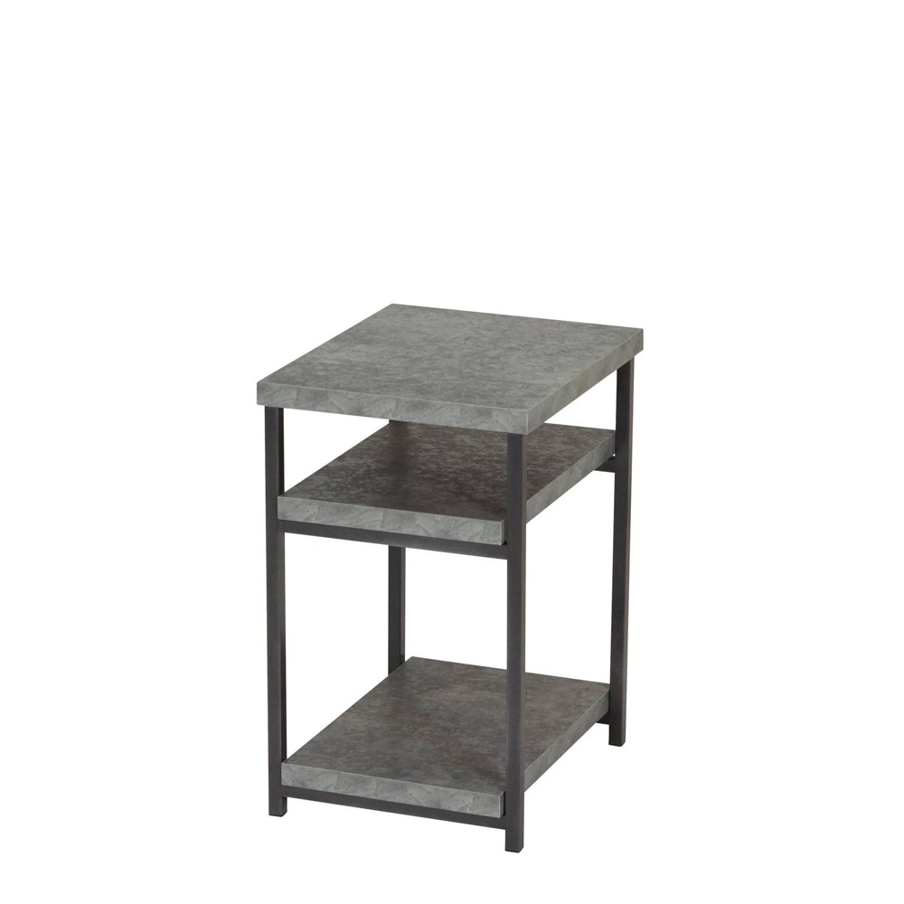 Photos - Coffee Table Household Essentials Jamestown Rectangular End Table Gray