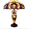 Chloe Lighting Demetra Aurora Victorian Tiffany-Style 3 Light Victorian Double Lit Table Lamp 18" Wide - 2 of 3