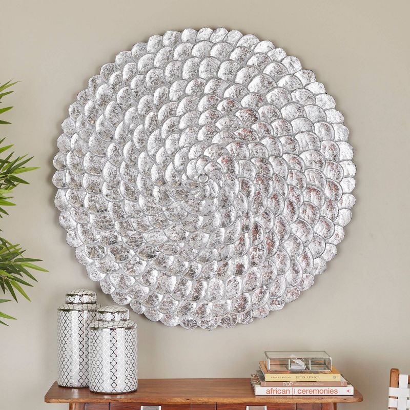 Wood Plate Carved Radial Wall Decor - Olivia & May, 1 of 6
