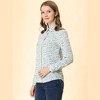 Allegra K Women's Point Collar Long Button Sleeve Button Down Floral Shirt - 4 of 4