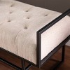 Tedges Upholstered Bench Beige/Gray - Aiden Lane: Transitional Style, Linen Fabric, Metal Frame, for Entryway - image 2 of 4