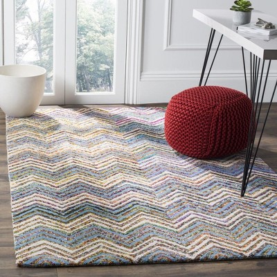 Handmade Multicolor Chevron Wool 4' x 6' Area Rug