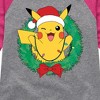 Girls' - Pokémon - Pikachu Lights Wreath Shirt Tail Raglan Graphic T-shirt - 2 of 4