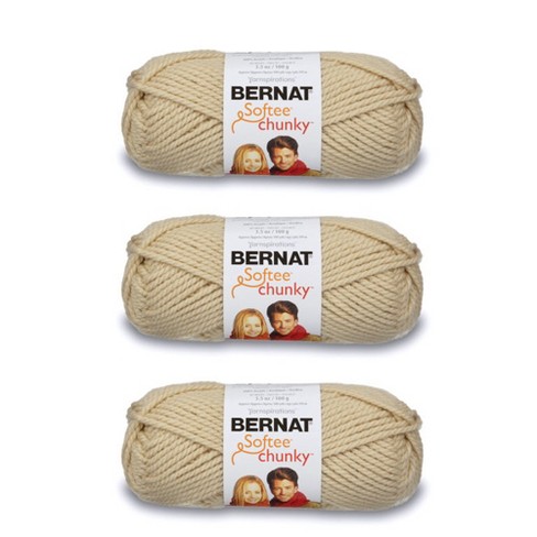 Bernat Softee Chunky Yarn, Lot of 4, Super Bulky, Color: 2 Black