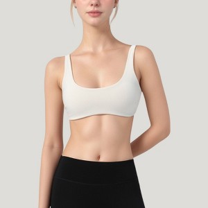Anna-Kaci Active Women's Scoop Neck Sports Bra with Wide Straps and Seamless Design - 1 of 4
