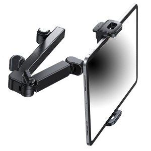 Itopfox Car Headrest Tablet Holder with Adjustable Extension Arm for Back Seat, Compatible with iPad, Galaxy, Fire Tablets and Smartphones, Black - 1 of 4