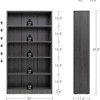 Infurnic Decorative Bookshelf, Tall Modern Wood Bookshelf with 5 Shelves, for Living Room or Library Bookcase, Gray, 11.6"*33"*59.8" - 4 of 4