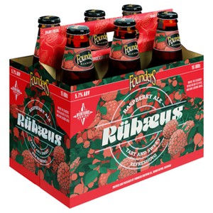 Founders Rübæus Raspberry Ale Beer - 6pk/12 fl oz Bottles - 1 of 4