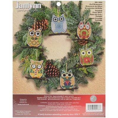 Janlynn Counted Cross Stitch Kit 3"X3" 6/Pkg-Owl (14 Count)