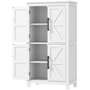 HOMCOM Bathroom Floor Cabinet, Farmhouse Bathroom Cabinet with Barn Doors, Bathroom Storage Cabinet with Adjustable Shelf - 4 of 4