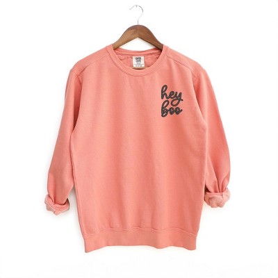 Simply Sage Market Women's  Garment Dyed Graphic Sweatshirt Embroidered Hey Boo Mini